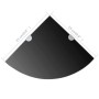 Estante de esquina con soportes cromados vidrio negro 25x25 cm en Estanterías | Comprar online en Foru.es