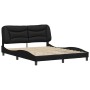 Estructura de cama con cabecero cuero sintético negro 160x200cm de vidaXL, Camas y somieres - Ref: Foro24-3208009, Precio: 25...