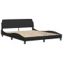 Estructura de cama con cabecero cuero sintético negro 160x200cm de vidaXL, Camas y somieres - Ref: Foro24-3208009, Precio: 25...