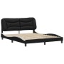Estructura cama cabecero cuero sintético negro blanco 160x200cm de vidaXL, Camas y somieres - Ref: Foro24-3208014, Precio: 24...