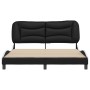 Estructura cama cabecero cuero sintético negro blanco 160x200cm de vidaXL, Camas y somieres - Ref: Foro24-3208014, Precio: 24...