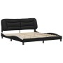 Estructura de cama con cabecero cuero sintético negro y blanco de vidaXL, Camas y somieres - Ref: Foro24-3208021, Precio: 256...