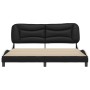 Estructura de cama con cabecero cuero sintético negro y blanco de vidaXL, Camas y somieres - Ref: Foro24-3208021, Precio: 256...