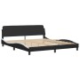 Estructura de cama con cabecero cuero sintético negro y blanco de vidaXL, Camas y somieres - Ref: Foro24-3208021, Precio: 256...