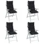 Cojines para silla respaldo alto 4 uds tela a cuadros negro de vidaXL, Cojines para sillas y sofás - Ref: Foro24-377651, Prec...