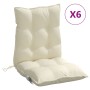 Cojines para silla con respaldo bajo 6 uds tela Oxford crema de vidaXL, Cojines para sillas y sofás - Ref: Foro24-377679, Pre...