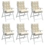 Cojines para silla con respaldo bajo 6 uds tela Oxford crema de vidaXL, Cojines para sillas y sofás - Ref: Foro24-377679, Pre...