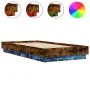 Estructura de cama con luces LED roble ahumado 90x190 cm de vidaXL, Camas y somieres - Ref: Foro24-839543, Precio: 99,24 €, D...