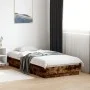 Estructura de cama con luces LED roble ahumado 90x190 cm de vidaXL, Camas y somieres - Ref: Foro24-839543, Precio: 99,24 €, D...