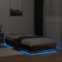 Estructura de cama con luces LED roble ahumado 90x190 cm de vidaXL, Camas y somieres - Ref: Foro24-839543, Precio: 100,47 €, ...