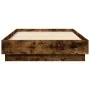 Estructura de cama con luces LED roble ahumado 90x190 cm de vidaXL, Camas y somieres - Ref: Foro24-839543, Precio: 99,24 €, D...