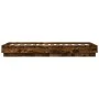 Estructura de cama con luces LED roble ahumado 90x190 cm de vidaXL, Camas y somieres - Ref: Foro24-839543, Precio: 99,24 €, D...