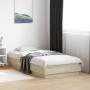 Estructura de cama con luces LED roble Sonoma 75x190 cm de vidaXL, Camas y somieres - Ref: Foro24-839548, Precio: 98,01 €, De...
