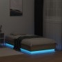 Estructura de cama con luces LED roble Sonoma 75x190 cm de vidaXL, Camas y somieres - Ref: Foro24-839548, Precio: 98,01 €, De...