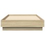 Estructura de cama con luces LED roble Sonoma 75x190 cm de vidaXL, Camas y somieres - Ref: Foro24-839548, Precio: 98,01 €, De...