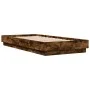 Estructura de cama con luces LED roble ahumado 100x200 cm de vidaXL, Camas y somieres - Ref: Foro24-839508, Precio: 101,79 €,...