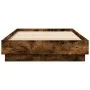 Estructura de cama con luces LED roble ahumado 100x200 cm de vidaXL, Camas y somieres - Ref: Foro24-839508, Precio: 101,79 €,...