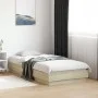 Estructura de cama con luces LED roble Sonoma 90x190 cm de vidaXL, Camas y somieres - Ref: Foro24-839541, Precio: 100,61 €, D...