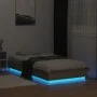 Bettgestell mit LED-Lichtern Eiche Sonoma 90x190 cm von vidaXL, Betten und Lattenroste - Ref: Foro24-839541, Preis: 100,61 €,...