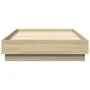 Estructura de cama con luces LED roble Sonoma 90x190 cm de vidaXL, Camas y somieres - Ref: Foro24-839541, Precio: 100,61 €, D...