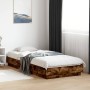 Estructura de cama con luces LED roble ahumado 90x200 cm de vidaXL, Camas y somieres - Ref: Foro24-839515, Precio: 105,22 €, ...