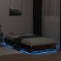 Estructura de cama con luces LED roble ahumado 90x200 cm de vidaXL, Camas y somieres - Ref: Foro24-839515, Precio: 105,22 €, ...