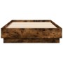 Estructura de cama con luces LED roble ahumado 90x200 cm de vidaXL, Camas y somieres - Ref: Foro24-839515, Precio: 105,22 €, ...