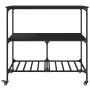 Carrito de cocina madera de ingeniería negro 100x50x95 cm de vidaXL, Carros de cocina y comedor - Ref: Foro24-842306, Precio:...