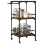 Carrito de cocina madera ingeniería roble ahumado 60,5x50x105cm de vidaXL, Carros de cocina y comedor - Ref: Foro24-842338, P...