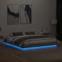 Estructura de cama con luces LED gris Sonoma 180x200 cm de vidaXL, Camas y somieres - Ref: Foro24-3209777, Precio: 192,73 €, ...