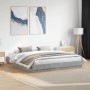 Estructura de cama con luces LED gris hormigón 200x200 cm de vidaXL, Camas y somieres - Ref: Foro24-3209768, Precio: 157,48 €...