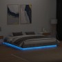 Estructura de cama con luces LED gris hormigón 200x200 cm de vidaXL, Camas y somieres - Ref: Foro24-3209768, Precio: 157,48 €...
