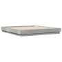 Estructura de cama con luces LED gris hormigón 200x200 cm de vidaXL, Camas y somieres - Ref: Foro24-3209768, Precio: 157,48 €...