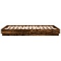 Estructura de cama con luces LED roble ahumado 120x200 cm de vidaXL, Camas y somieres - Ref: Foro24-3209804, Precio: 136,86 €...