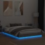 Estructura de cama con luces LED gris hormigón 150x200 cm de vidaXL, Camas y somieres - Ref: Foro24-3209789, Precio: 179,32 €...