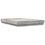 Estructura de cama con luces LED gris hormigón 150x200 cm de vidaXL, Camas y somieres - Ref: Foro24-3209789, Precio: 179,32 €...