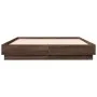 Estructura de cama con luces LED roble marrón 120x190 cm de vidaXL, Camas y somieres - Ref: Foro24-3209827, Precio: 133,14 €,...