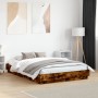 Estructura de cama con luces LED roble ahumado 120x190 cm de vidaXL, Camas y somieres - Ref: Foro24-3209825, Precio: 131,30 €...