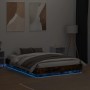 Estructura de cama con luces LED roble ahumado 120x190 cm de vidaXL, Camas y somieres - Ref: Foro24-3209825, Precio: 131,30 €...