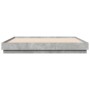 Estructura de cama madera de ingeniería gris hormigón 200x200cm de vidaXL, Camas y somieres - Ref: Foro24-3209831, Precio: 13...