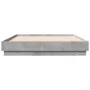 Engineered wood bed frame in gray concrete 140x190cm by vidaXL, Beds and slatted bases - Ref: Foro24-3209873, Price: 129,88 €...