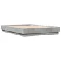 Engineered wood bed frame in gray concrete 140x190cm by vidaXL, Beds and slatted bases - Ref: Foro24-3209873, Price: 129,88 €...