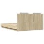 Estructura de cama cabecero luces LED roble Sonoma 150x200 cm de vidaXL, Camas y somieres - Ref: Foro24-3210005, Precio: 195,...