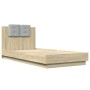 Estructura de cama cabecero luces LED roble Sonoma 100x200 cm de vidaXL, Camas y somieres - Ref: Foro24-3210026, Precio: 169,...