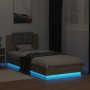 Estructura de cama cabecero luces LED roble Sonoma 100x200 cm de vidaXL, Camas y somieres - Ref: Foro24-3210026, Precio: 169,...