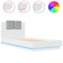 Estructura de cama con cabecero y luces LED blanco 100x200 cm de vidaXL, Camas y somieres - Ref: Foro24-3210024, Precio: 177,...