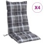 Cojines para silla respaldo alto 4 uds tela Oxford cuadros gris de vidaXL, Cojines para sillas y sofás - Ref: Foro24-377645, ...