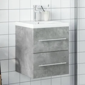 Mueble de baño con lavabo integrado gris hormigón de vidaXL, Tocadores de baño - Ref: Foro24-3278759, Precio: 156,16 €, Descu...