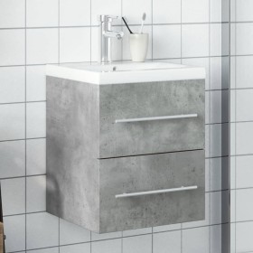 Mueble de baño con lavabo integrado gris hormigón de vidaXL, Tocadores de baño - Ref: Foro24-3278759, Precio: 165,47 €, Descu...