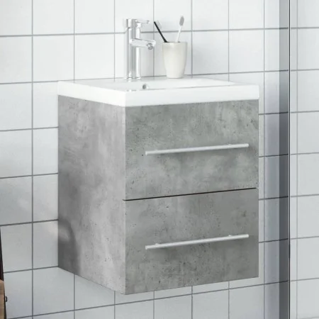 Mueble de baño con lavabo integrado gris hormigón de vidaXL, Tocadores de baño - Ref: Foro24-3278759, Precio: 156,16 €, Descu...